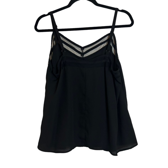 TORRID Black Georgette Mesh Inset Cami Top 00 (M/L 10) - Picture 6 of 10